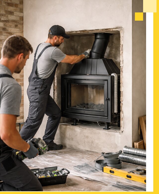 Установка каминных топок в Кольчугине: монтаж, подключение