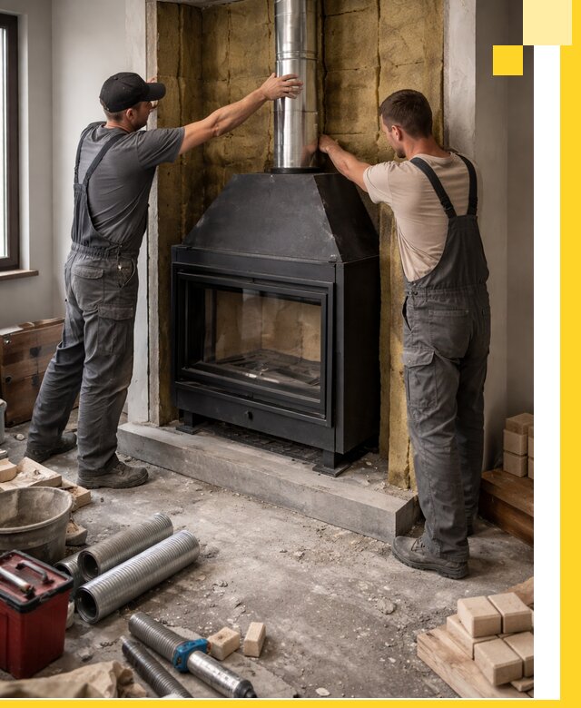 Изготовление и монтаж закрытых каминов в Кольчугине под ключ