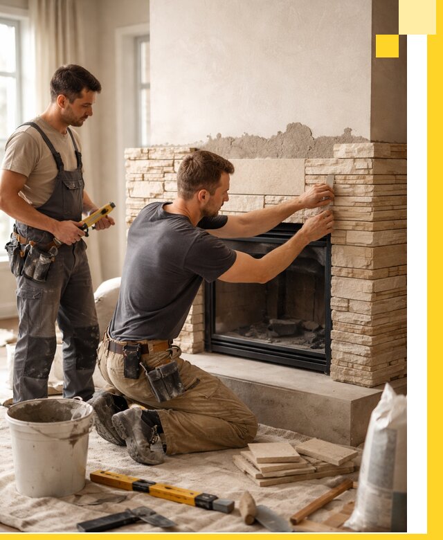 Установка и монтаж каминов для загородного дома в Кольчугине