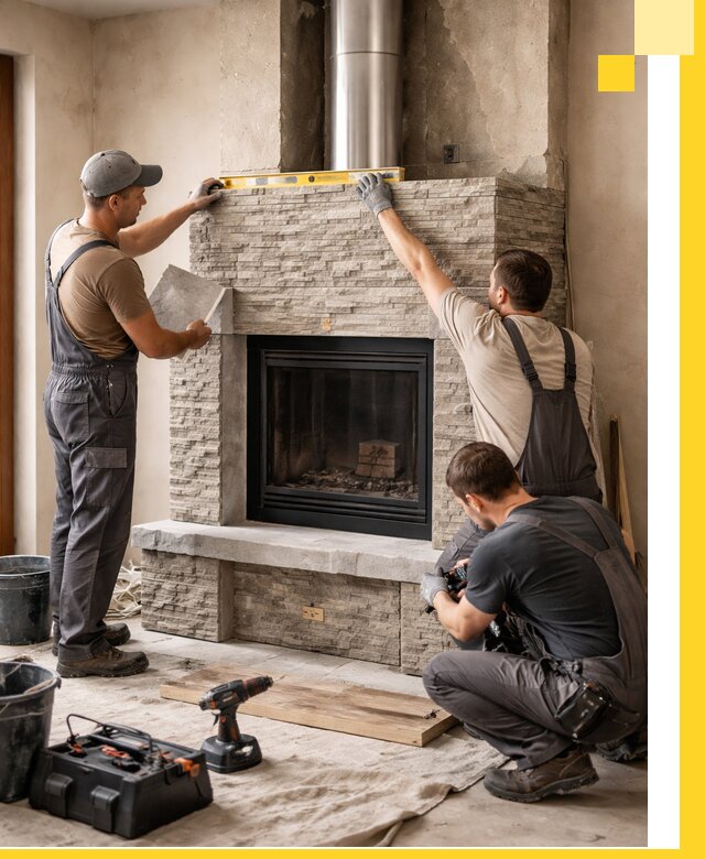 Профессиональный монтаж каминов под ключ в Кольчугине для дома