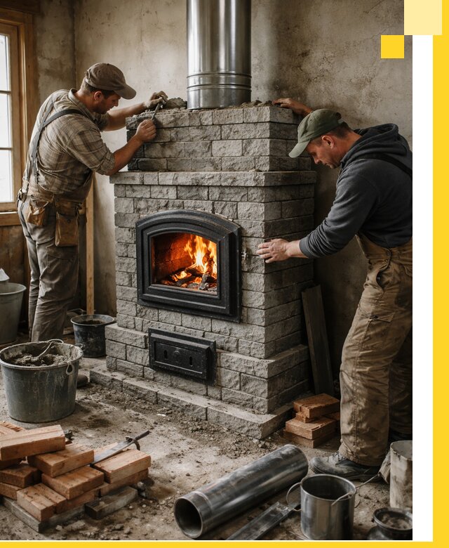 Производство, поставка и монтаж дровяных печей в Кольчугине