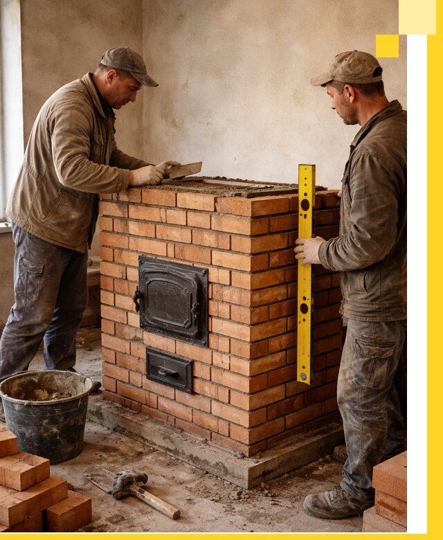 Отопительные печи под ключ в Кольчугине, установка и сборка