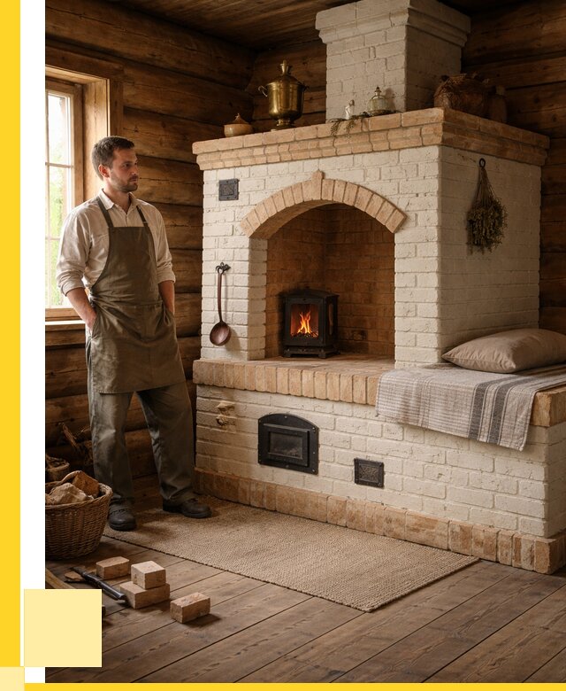 Русские печи с лежанкой под ключ в Кольчугине от 152565 р. ЭриданКль