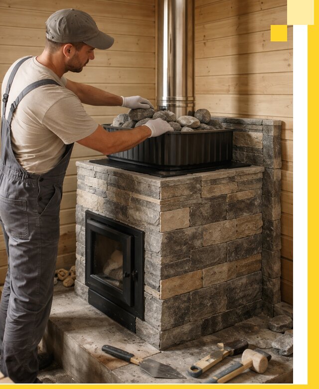 Печи для парной в Кольчугине, производство, монтаж и обслуживание