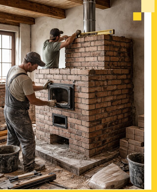 Печи для загородного дома под ключ в Кольчугине — монтаж и сервис