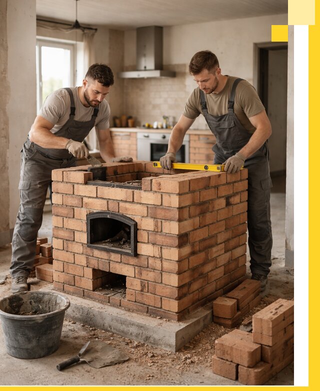 Установка и монтаж печей в частном доме в Кольчугине под ключ