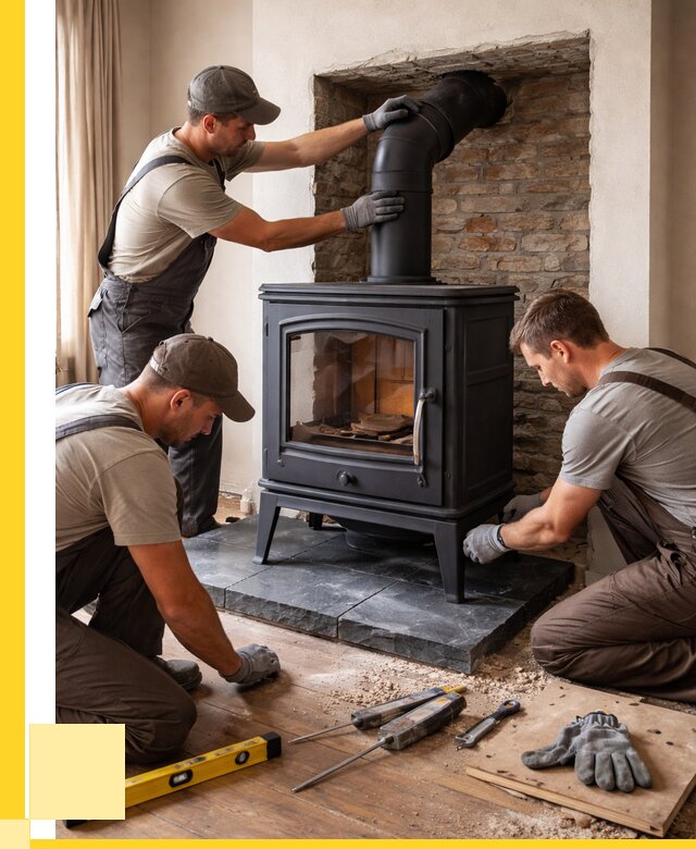 Монтаж печи камина в частном доме в Кольчугине от 25428 р. | ЭриданКль