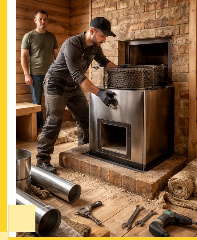 Монтаж банных печей под ключ в Кольчугине от 18308 р., ЭриданКль