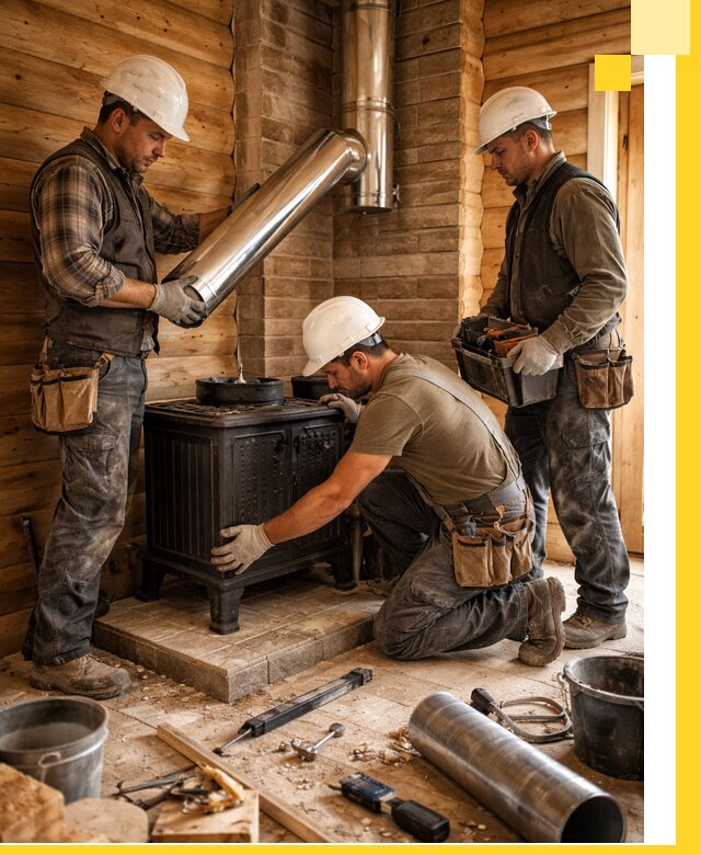 Профессиональный монтаж банных печей и дымоходов в Кольчугине