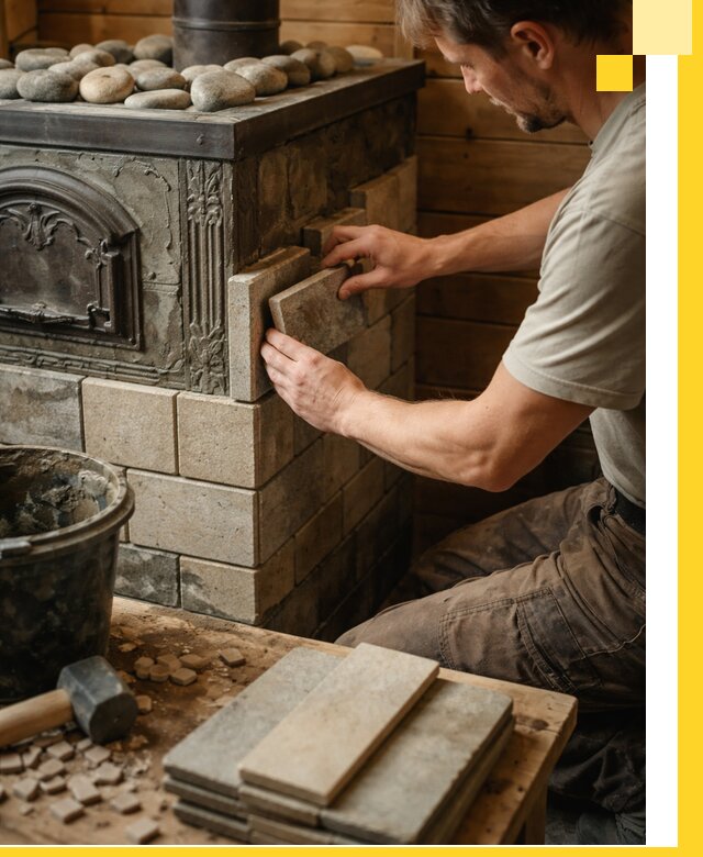 Облицовка банных печей в Кольчугине профессиональная отделка