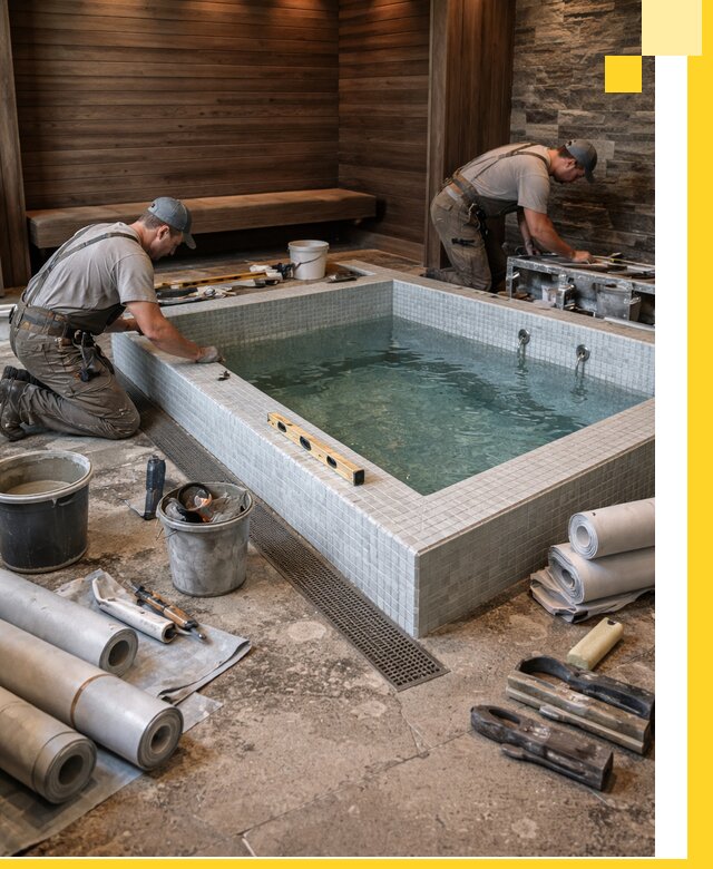 Установка и строительство бассейнов для сауны в Кольчугине