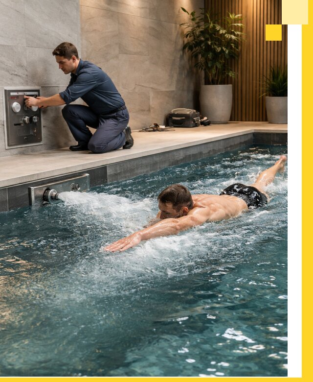 Проектирование и монтаж бассейнов с противотоком в Кольчугине