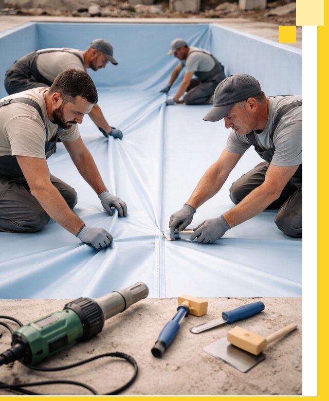 ПВХ пленка для бассейнов с монтажом и гарантией в Кольчугине