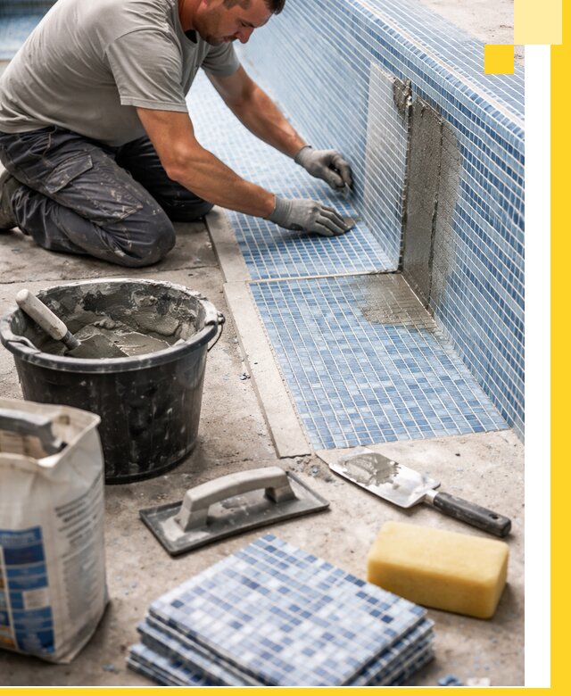 Укладка и ремонт мозаики для бассейнов под ключ в Кольчугине