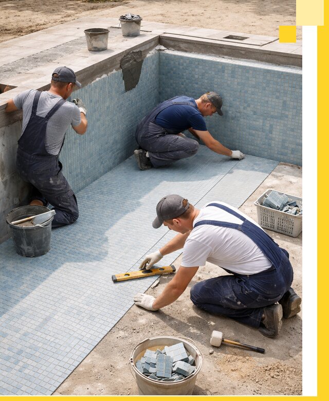 Укладка и установка плитки для бассейнов под ключ в Кольчугине