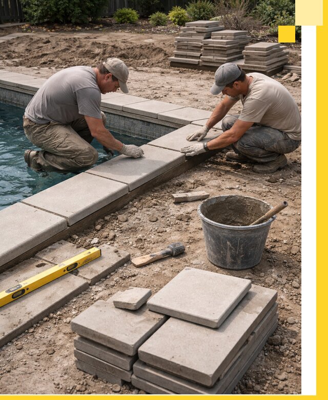 Установка и изготовление копингового камня для бассейнов в Кольчугине