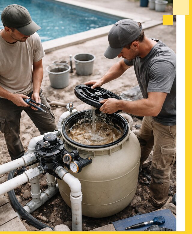 Установка и обслуживание песочных фильтров для бассейнов в Кольчугине