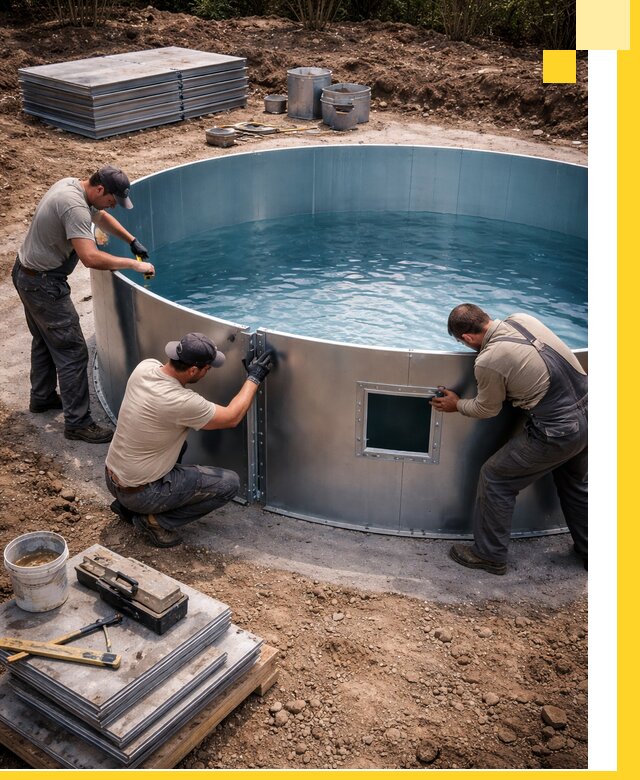 Круглые бассейны под ключ в Кольчугине проектирование и монтаж