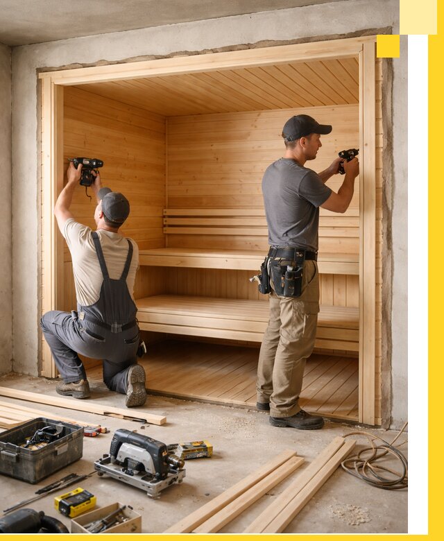 Монтаж саун под ключ в Кольчугине — проектирование и установка