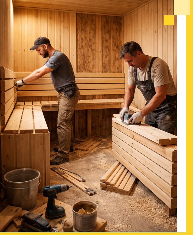 Профессиональный комплексный ремонт саун под ключ в Кольчугине