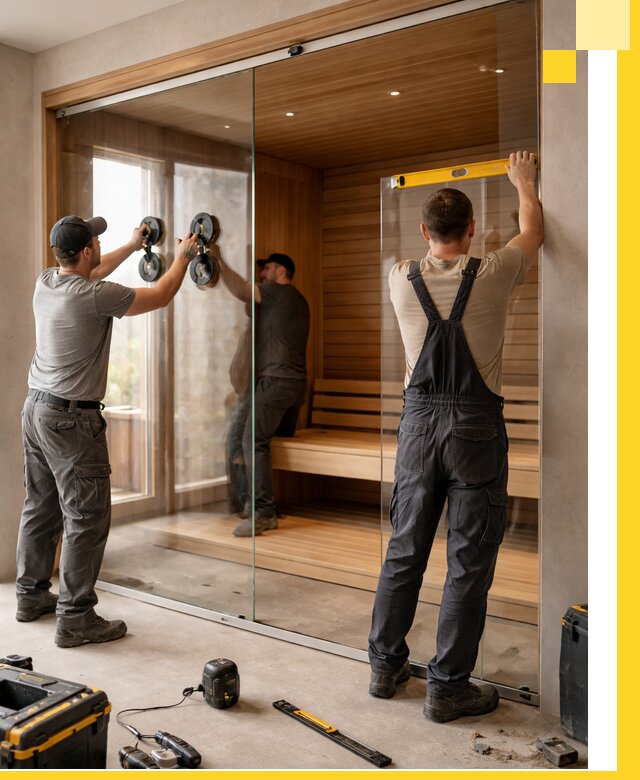 Производство и монтаж стеклянных саун под ключ в Кольчугине