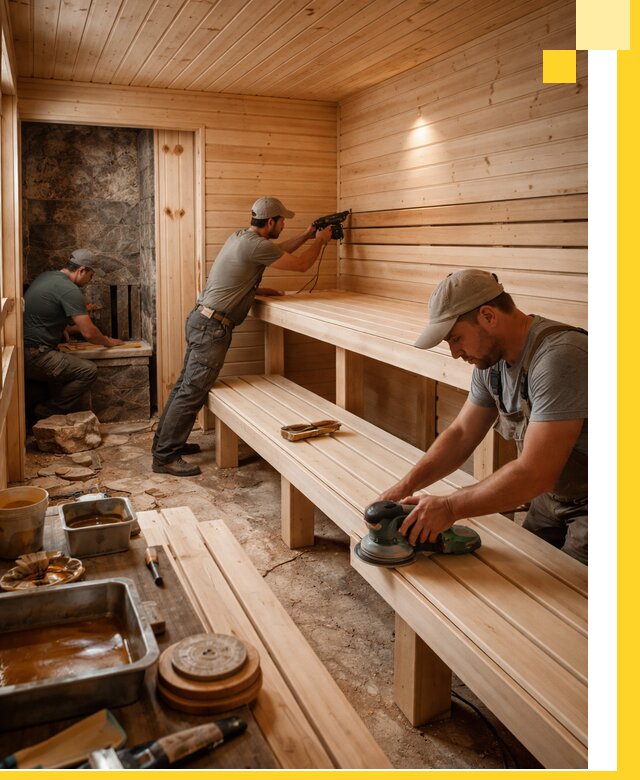 Профессиональная отделка бань в Кольчугине под ключ, с гарантией