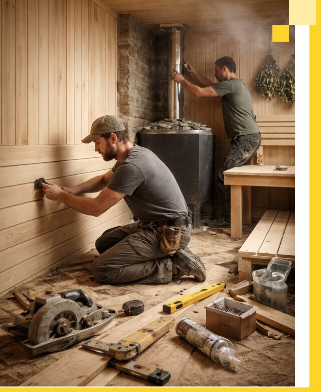 Полное строительство и оснащение парных под ключ в Кольчугине