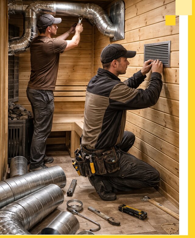 Проектирование и монтаж вентиляции бани в Кольчугине под ключ