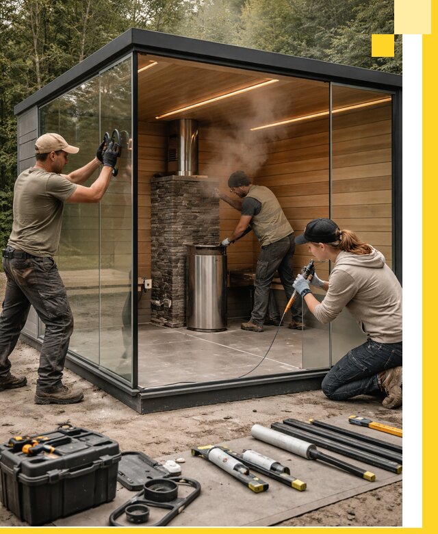 Проектирование и строительство стеклянных бань в Кольчугине