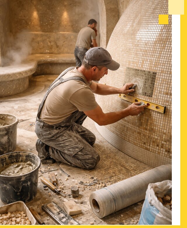 Хамам под ключ в Кольчугине: проектирование, строительство, отделка