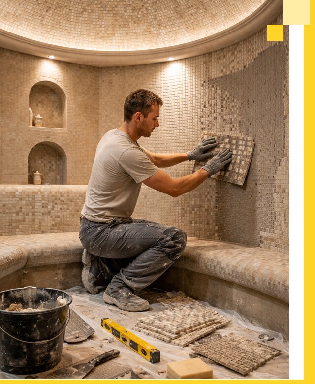 Устройство и монтаж домашнего хамама под ключ в Кольчугине