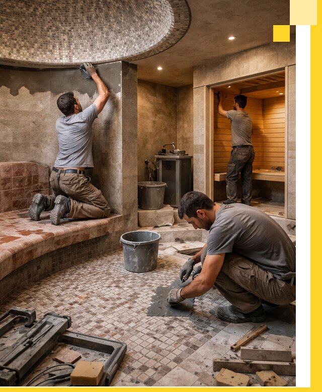 Проект и строительство хамама бани и сауны под ключ в Кольчугине