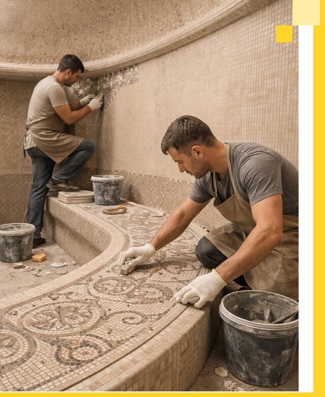 Плитка для хамама в Кольчугине, укладка, подбор и поставка